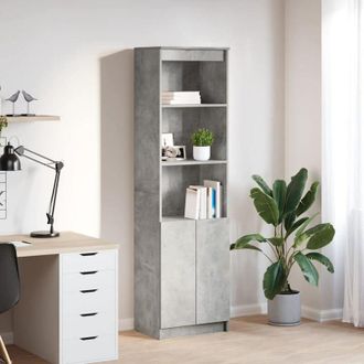 vidaXL Credenza Grigio Cemento 50x35x180 cm in Legno Multistrato - Vidaxl