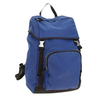 Prada Pre-owned Backpacks, female, Blue, Size: ONE SIZE Pre-owned Vintage Canvas Backpack