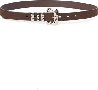 Nordstrom Rack Faux Suede Molten Buckle Belt in Brown Malicacia at Nordstrom Rack, Size X-Large