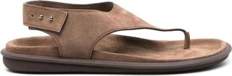 Giorgio Armani Bruin Elegant Open Platte Sandalen - Heren - Sandalen - Bruin - 41 EU - Leer - Schoenen