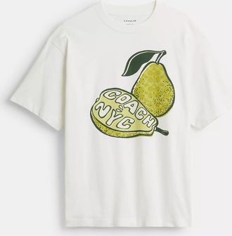 Coach Pear Relaxed T Shirt In Organic Cotton