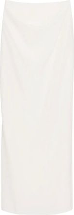 Gia Studios wrap-front draped maxi skirt - Wit