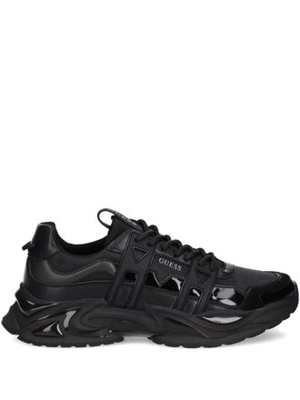 Guess Co Belluno panelled sneakers - men - Polyurethane/Polyester/Leather/Polyester/Rubber - 44 - Black