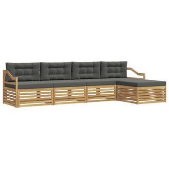 vidaXL Conjunto De Sof&aacute;s De Exterior 5 Pcs Blanco Y Antracita Vidaxl
