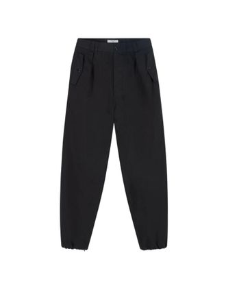 Cellar Door Dark Navy Cotton Ripstop Loose Fit Trousers
