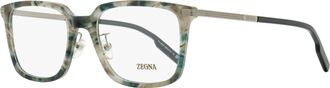 Ermenegildo Zegna Mens Stepped Browline Eyeglasses EZ5265-H 056 Gray Havana 54mm