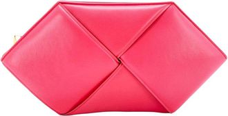 Bottega Veneta Pink Intrecciato Leather Hexagon Clutch (Authentic Pre-Loved)