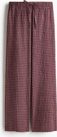 H&M Pyjamahose aus Baumwolle - Weinrot/Kariert
