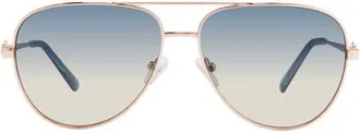Kurt Geiger 62mm Pilot Sunglasses in Gold Copper/blue Ds Peach at Nordstrom
