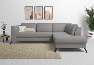 Sit&more Ecksofa »Olsen L-Form« inklusive Sitztiefenverstellung, wahlweise mit Bettfunktion, 15cm hoch