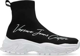 Versace Jeans Couture logo-print sock sneakers - women - Polyester/Rubber/Fabric - 36 - Black