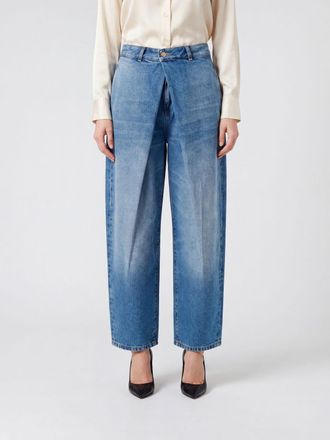Balmain Mid-Rise Baggy Jeans in Stone-Washed Denim with Asymmetrical Design
