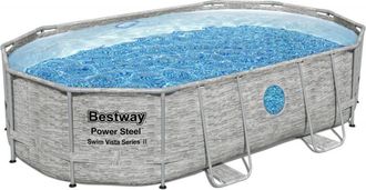 Bestway Piscina Tubular Ovalada Bestway 4,88 X 3,05 X 1,07 M Power Steel Vista (filtro De Arena) - 56946