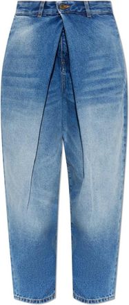 Balmain Denim Barrel-leg Jeans - Dames - Loose Fit Jeans - Blauw - S - Denim - Jeans