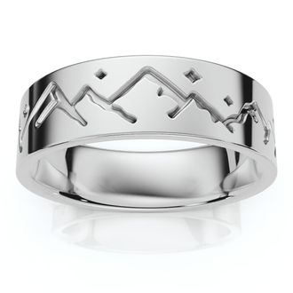 Pompeii3 6mm 14k Yellow Gold Ring Nature Inspired Mens Wedding Band