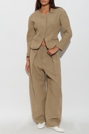 Jacquemus Cotton Trousers Ovalo, Womens, Beige