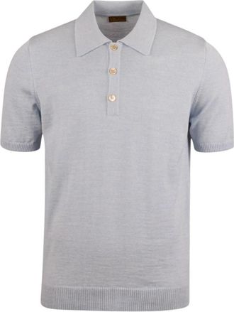 Stenstr&ouml;ms Blauwe Merino Wol Polo Shirt - Heren - Polos - Blauw - M - Wol - Tops