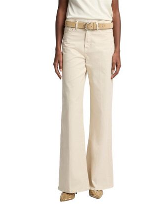 7 For All Mankind Lotta Twill Creme Wide Leg Jean