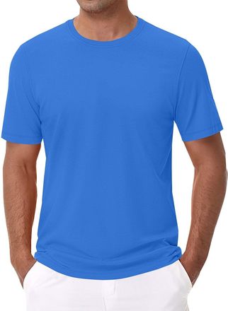 Generic My Orders The Deal Summer Tshirts for Men UK Comfort Wicking Lightweight Fashion Classic Crew Neck Short Sleeve Tee Shirts Basic Casual Solid Mens Plu