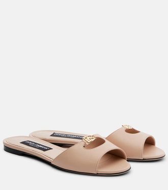 Dolce & Gabbana DG leather slides
