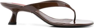 Simon Miller 57mm Beep Thong Sandals - Womens - Calf Leather/Rubber/Patent Calf Leather