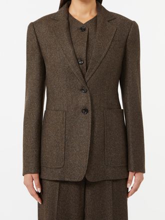 Max Mara Womens Bermuda1234 - Wool Tweed Jacket - Dark Brown - Size EU 38 (Womens)