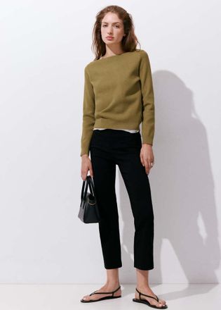 Mango Pullover maglia sottile collo a barca kaki - Donna - XXS - MANGO