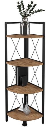 ebuy24 Vcm Madera Metal Esquina Estante De Almacenamiento Estante Estante Decoraci&oacute;n Libros Stand Estante Insasi 4 (roble De Miel)