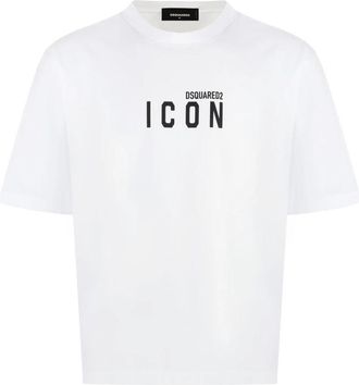 Dsquared2 Icon Loose Fit T-Shirt - Heren - T-shirts - Wit - S - Katoen - Tops