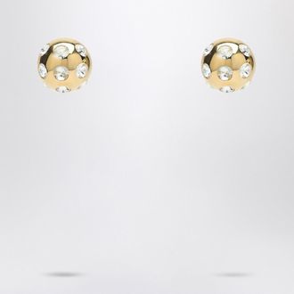 Jacquemus Square Round Earrings With Rhinestones