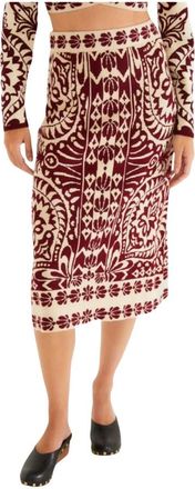 Farm Rio Pineapple Love Knit Midi Rok - Dames - Midirokken - Veelkleurig - XS - Rokken