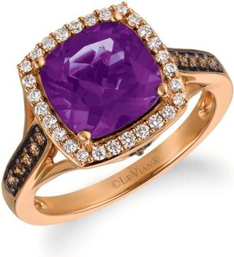 Le Vian Ladies Grape Amethyst Rings set in 14K Strawberry Gold