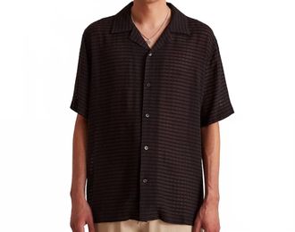 Saturdays Surf NYC Canty Sheer Check Short Sleeve Shirt In Black