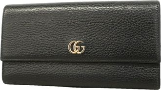 Gucci Black Leather Long Wallet (Bi-Fold) (Pre-Owned)