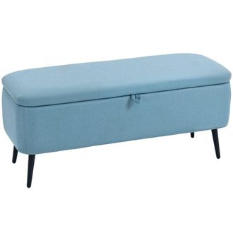 HOMCOM Banco almacenaje 101x38.5x44.5 cm azul claro