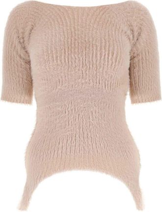 Maison Margiela ribbed-knit top - women - Nylon - L - Neutrals