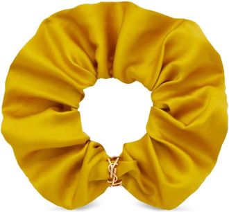 Saint Laurent Cassandre-ring scrunchie - women - Silk - One Size - Yellow