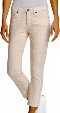 AG - Adriano Goldschmied Stripe Ankle Jean In Sand