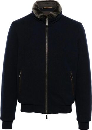 Moorer Navy Blauwe Gewatteerde Jas - Heren - Winterjassen - Zwart - 7XL - Nepbont - Jassen