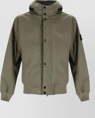 Stone Island hooded parka jacket long sleeves ribbed trims
