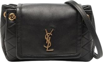 Saint Laurent Pre-owned Cross Body Bags, female, Black, Size: ONE SIZE Pre-owned Mini Nolita Crossbody Bag