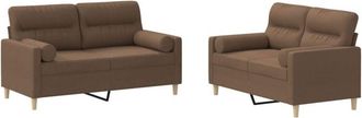 vidaXL Juego De Sof&aacute;s Con Cojines 2 Piezas Tela Marr&oacute;n Vidaxl