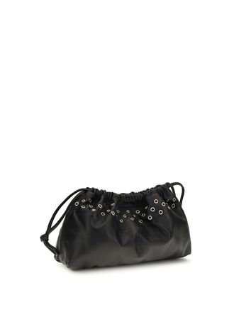 Pierre Hardy Womens Double Clutch With Eyelets Lamb Black Calf Leather Bos Taurus Clutches