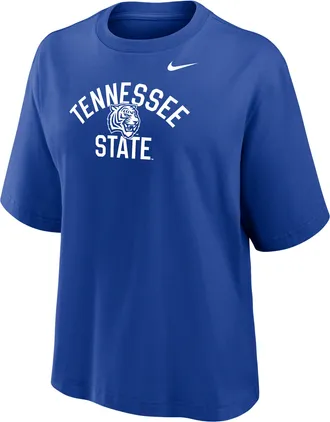 Nike Womens College (Tennessee State University) Boxy T-Shirt in Blue | W11668TESU26-RYL
