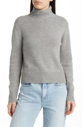 Frame Denim Cashmere Turtleneck Sweater in Heather Grey at Nordstrom, Size X-Small