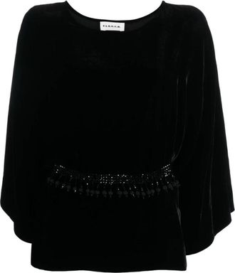 P.A.R.O.S.H. Zwarte Blouse 013 - Dames - Blouses - Zwart - S - Overhemden