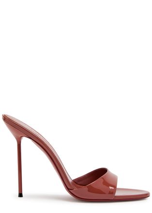 PARIS TEXAS Lidia 105 Patent Leather Mules - Dark Pink - 41 (IT41/ UK8)