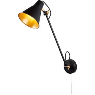 Searchlight Applique Moderna Swinf Arm Acciaio Nero Oro 1 Luce E27