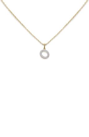 Monica Vinader Lab Created Diamond Initial Pendant Necklace in 14K Gold at Nordstrom