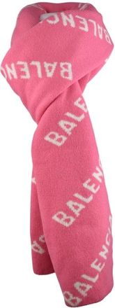 Balenciaga Accessoires, Heren, Roze, ONE Size, Wol, Monogram Sjaal